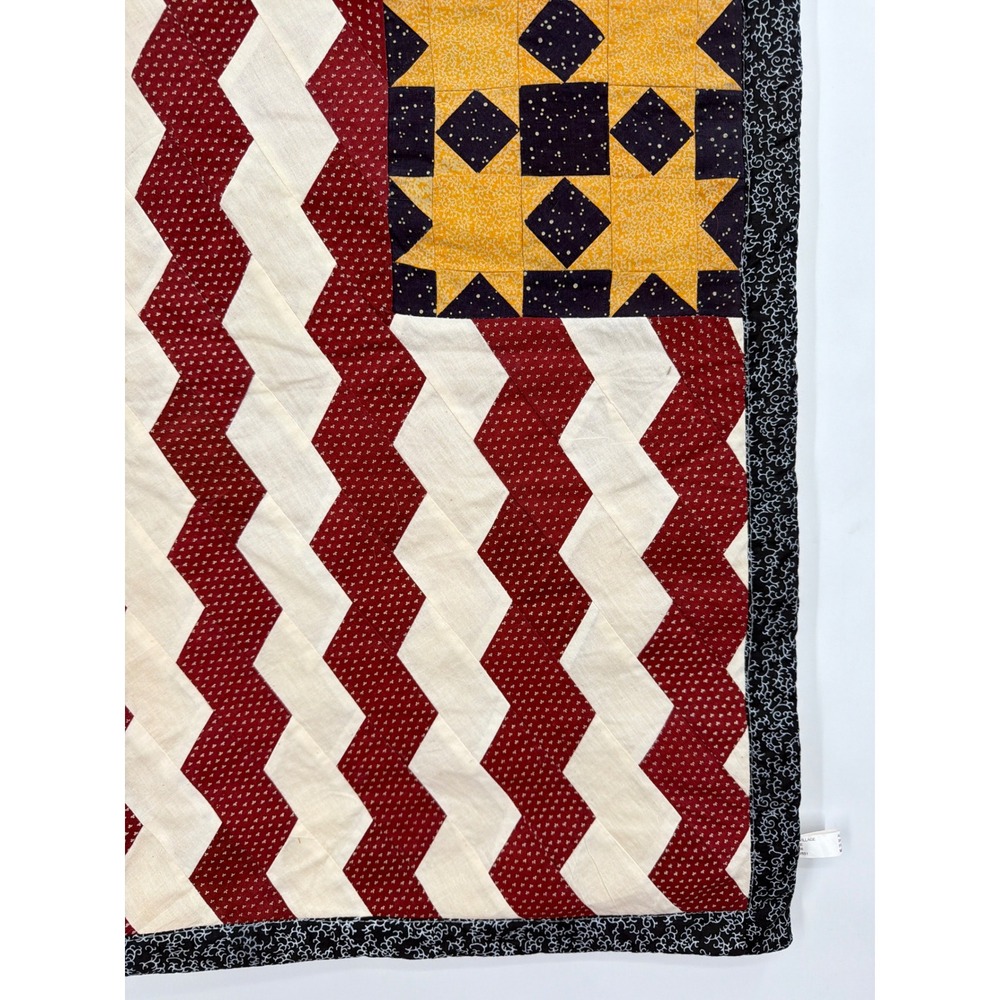 Americana Quilted Valor Flag Wall Hanging Primitive Folk Art Jul 4th 250th Anni - Picture 5 of 12